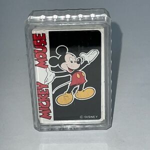 Walt Disney World Playing Cards Mini Deck Clear Storage Case Mickey Mouse 1990s